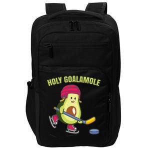 Holy Goalamole Funny Ice Hockey Avocado Player Impact Tech Backpack