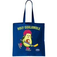 Holy Goalamole Funny Ice Hockey Avocado Player Tote Bag