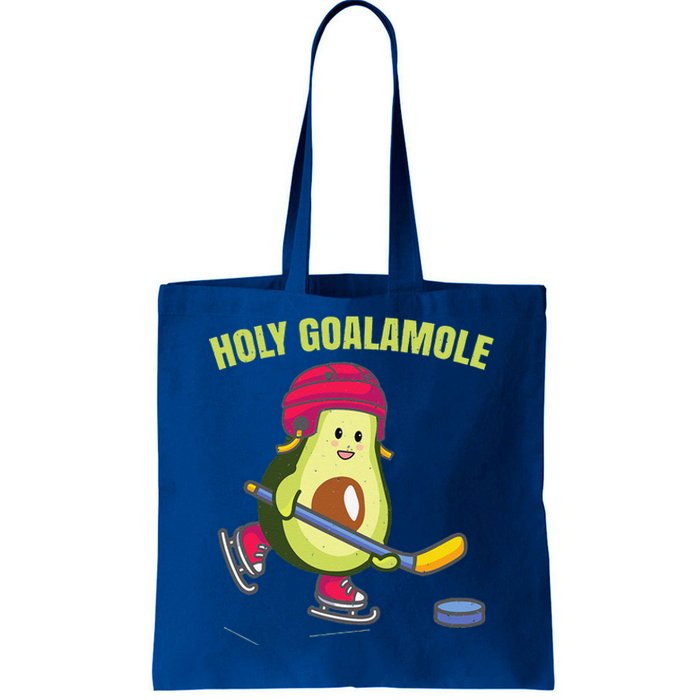 Holy Goalamole Funny Ice Hockey Avocado Player Tote Bag