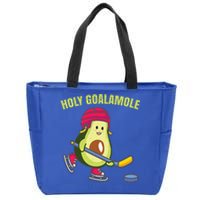 Holy Goalamole Funny Ice Hockey Avocado Player Zip Tote Bag