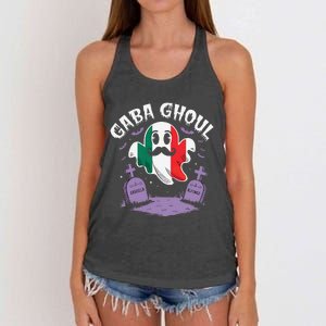 Halloween Graveyard Gaba Ghoul Ghost Funny Italian Gabagool Women's Knotted Racerback Tank