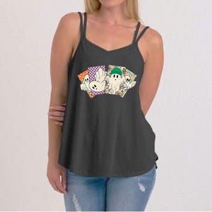 Halloween Ghoul Gang Retro Boo Ghost Tarot Card 2 Sided Women's Strappy Tank