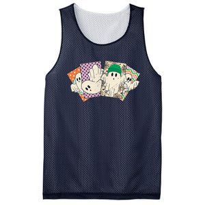 Halloween Ghoul Gang Retro Boo Ghost Tarot Card 2 Sided Mesh Reversible Basketball Jersey Tank