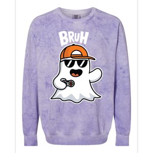 Halloween Ghost Gamer Hand Controller Video Game Gaming Gift Colorblast Crewneck Sweatshirt