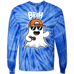 Halloween Ghost Gamer Hand Controller Video Game Gaming Gift Tie-Dye Long Sleeve Shirt