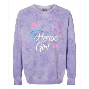 Horse Girl Gift For Horse Lover Equestrian Rider Teen Women Meaningful Gift Colorblast Crewneck Sweatshirt