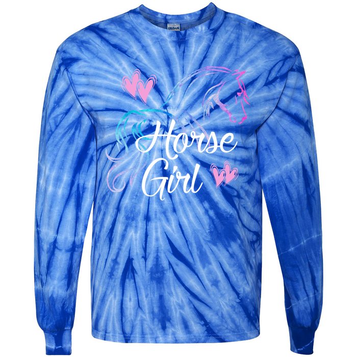 Horse Girl Gift For Horse Lover Equestrian Rider Teen Women Meaningful Gift Tie-Dye Long Sleeve Shirt