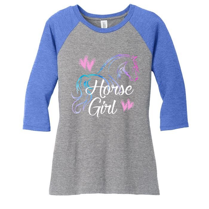 Horse Girl Gift For Horse Lover Equestrian Rider Teen Women Meaningful Gift Women's Tri-Blend 3/4-Sleeve Raglan Shirt