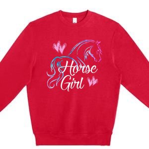 Horse Girl Gift For Horse Lover Equestrian Rider Teen Women Meaningful Gift Premium Crewneck Sweatshirt