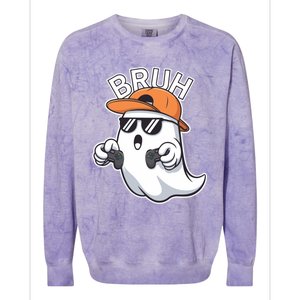 Halloween Ghost Gamer Hand Controller Video Game Gaming Gift Colorblast Crewneck Sweatshirt