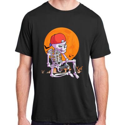 Halloween Gamer Gaming Skeleton Adult ChromaSoft Performance T-Shirt