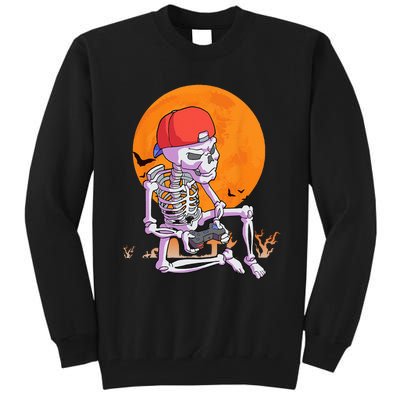 Halloween Gamer Gaming Skeleton Tall Sweatshirt