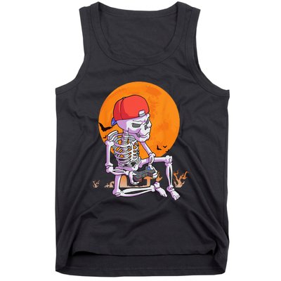 Halloween Gamer Gaming Skeleton Tank Top