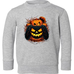 Halloween Gamer Gaming Pumpkin Halloween Costume Toddler Sweatshirt