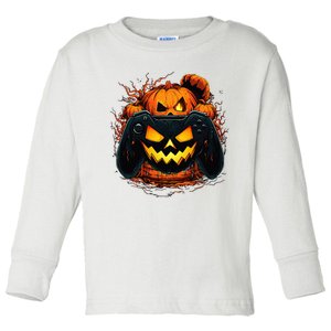 Halloween Gamer Gaming Pumpkin Halloween Costume Toddler Long Sleeve Shirt