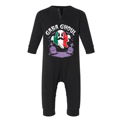 Halloween Graveyard Gaba Ghoul Ghost Funny Italian Gabagool Infant Fleece One Piece