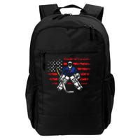 Hockey Goalie Gift USA Flag Hockey Stick Ice Hockey Daily Commute Backpack