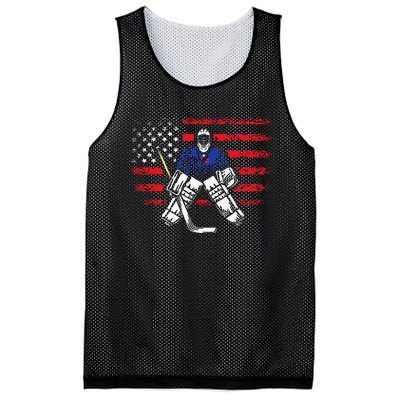 Hockey Goalie Gift USA Flag Hockey Stick Ice Hockey Mesh Reversible Basketball Jersey Tank