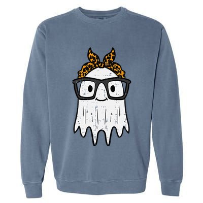 Halloween Ghost Glasses Cute Costume Garment-Dyed Sweatshirt