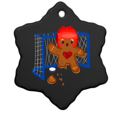 Hockey Goalie Gingerbread Christmas Xmas Holidays Gift Gift Ceramic Star Ornament