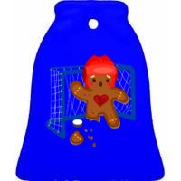 Hockey Goalie Gingerbread Christmas Xmas Holidays Gift Gift Ceramic Bell Ornament