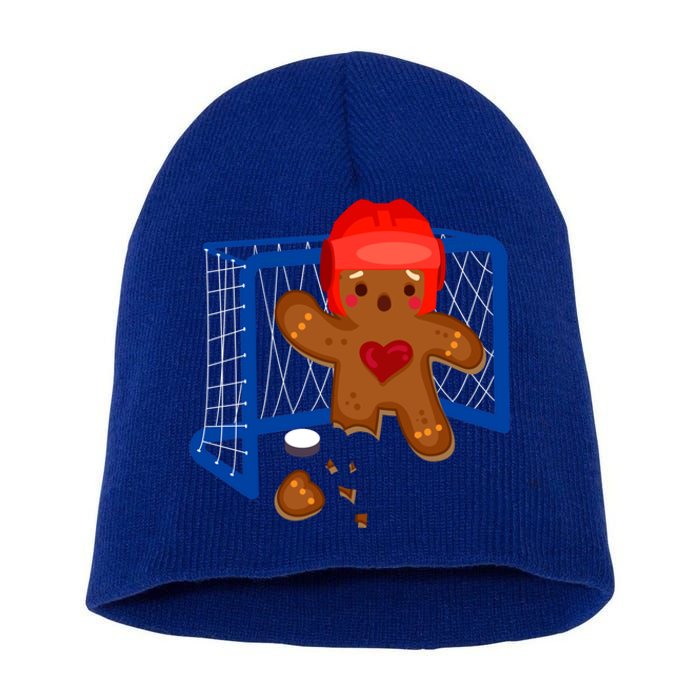 Hockey Goalie Gingerbread Christmas Xmas Holidays Gift Gift Short Acrylic Beanie