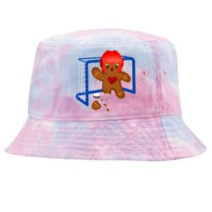 Hockey Goalie Gingerbread Christmas Xmas Holidays Gift Gift Tie-Dyed Bucket Hat