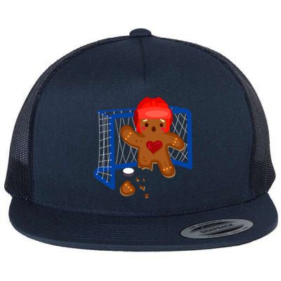 Hockey Goalie Gingerbread Christmas Xmas Holidays Gift Gift Flat Bill Trucker Hat