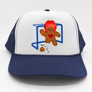 Hockey Goalie Gingerbread Christmas Xmas Holidays Gift Gift Trucker Hat