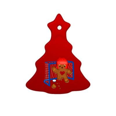 Hockey Goalie Gingerbread Christmas Xmas Holidays Gift Gift Ceramic Tree Ornament