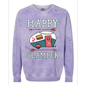 Happy Glamper Gift Outdoor Glamping Camping Men Women Gift Colorblast Crewneck Sweatshirt