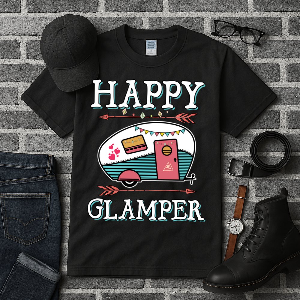 Happy Glamper Gift Outdoor Glamping Camping Men Women Gift Tall T-Shirt
