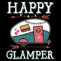 Happy Glamper Gift Outdoor Glamping Camping Men Women Gift Button