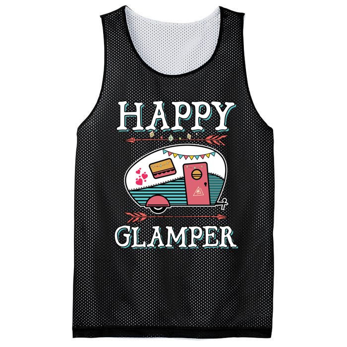 Happy Glamper Gift Outdoor Glamping Camping Men Women Gift Mesh Reversible Basketball Jersey Tank