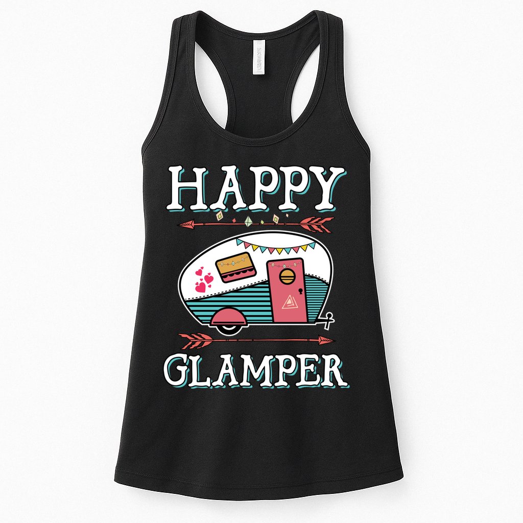 Happy Glamper Gift Outdoor Glamping Camping Men Women Gift Womens Tank Top