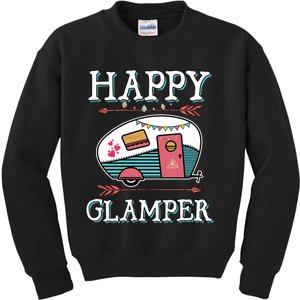 Happy Glamper Gift Outdoor Glamping Camping Men Women Gift Kids Sweatshirt