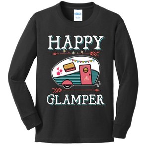 Happy Glamper Gift Outdoor Glamping Camping Men Women Gift Kids Long Sleeve Shirt