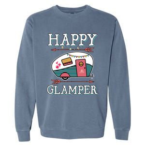 Happy Glamper Gift Outdoor Glamping Camping Men Women Gift Garment-Dyed Sweatshirt