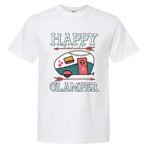 Happy Glamper Gift Outdoor Glamping Camping Men Women Gift Garment-Dyed Heavyweight T-Shirt