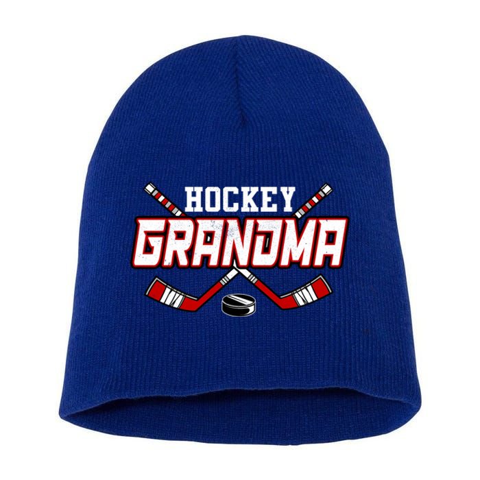 Hockey Grandma Gift Mama MotherS Day Vintage Gift Short Acrylic Beanie