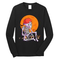 Halloween Gamer Gaming Skeleton Long Sleeve Shirt