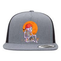 Halloween Gamer Gaming Skeleton Flat Bill Trucker Hat