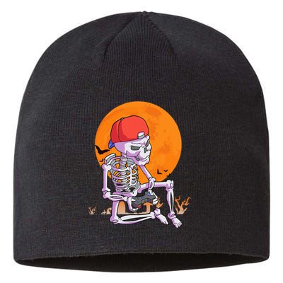 Halloween Gamer Gaming Skeleton Sustainable Beanie