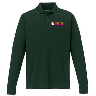 Huntin' Ghosts Ghost Hunting Performance Long Sleeve Polo