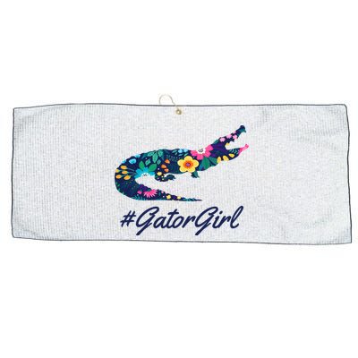 Hashtag Gator Girl Floral Large Microfiber Waffle Golf Towel
