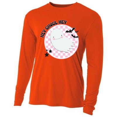 Hey Ghouls Gang Groovy Hey Boo Boo Crew Halloween Retro Cool Gift Cooling Performance Long Sleeve Crew