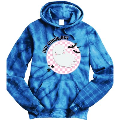 Hey Ghouls Gang Groovy Hey Boo Boo Crew Halloween Retro Cool Gift Tie Dye Hoodie