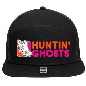 Hunting Ghosts Ghost Hunter Paranormal Activity Halloween 7 Panel Mesh Trucker Snapback Hat