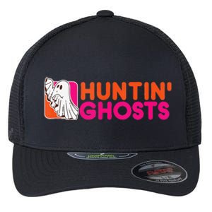 Hunting Ghosts Ghost Hunter Paranormal Activity Halloween Flexfit Unipanel Trucker Cap