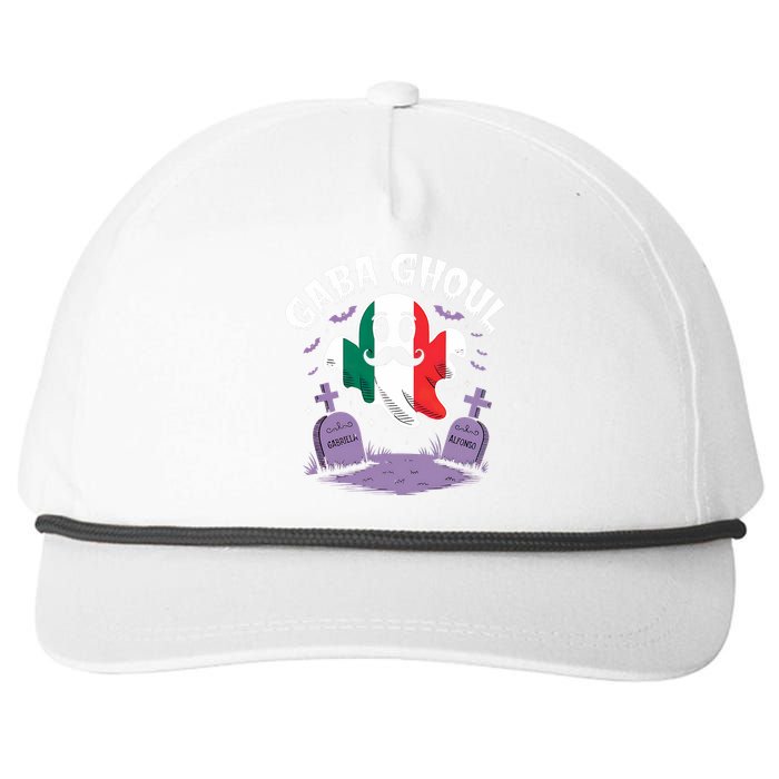 Halloween Graveyard Gaba Ghoul Ghost Funny Italian Gabagool Snapback Five-Panel Rope Hat